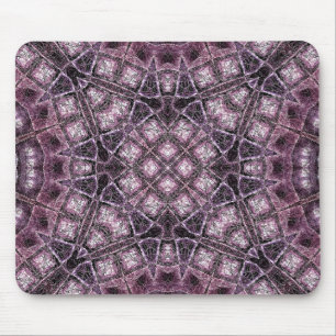 Purple Geometric Pattern with Intricate Symmetry Mouse Mat