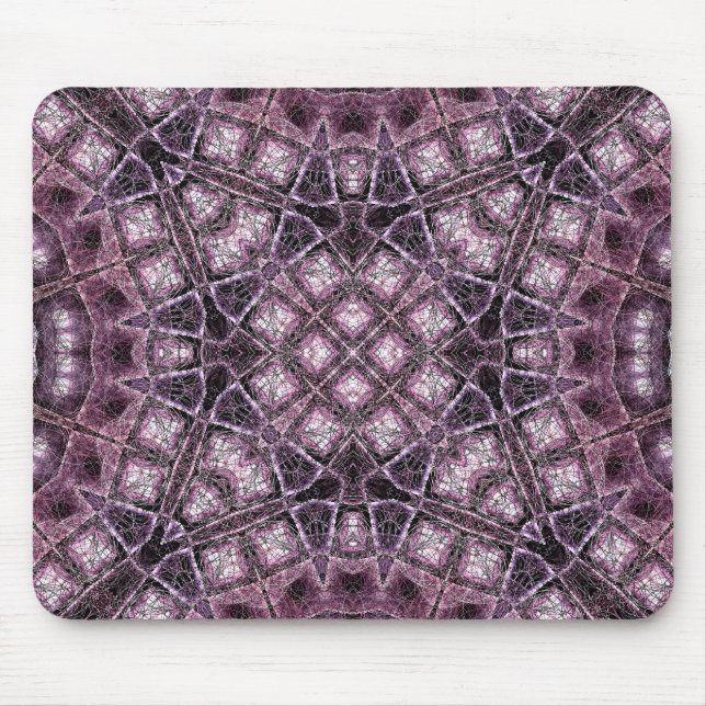 Purple Geometric Pattern with Intricate Symmetry Mouse Mat (Front)