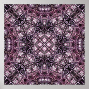 Purple Geometric Pattern with Intricate Symmetry Poster