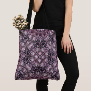 Purple Geometric Pattern with Intricate Symmetry Tote Bag