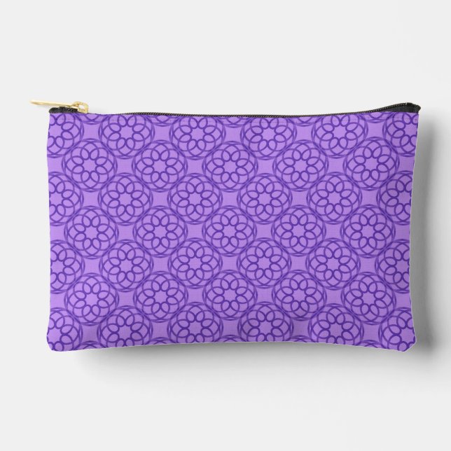 Purple Geometric Seamless Pattern Small Accessory Pouch (Front)