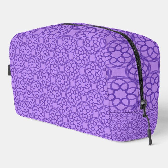 Purple Geometric Seamless Pattern Toiletry Bag (Right Corner)