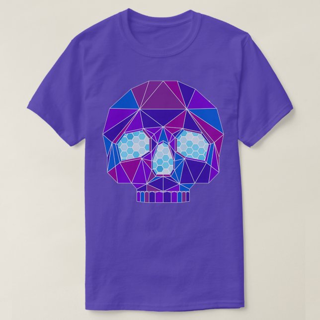 Purple Geometric Skull T-Shirt (Design Front)