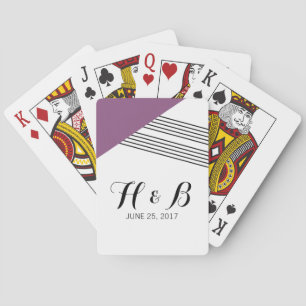 Purple Geometric Stripe Playing Cards