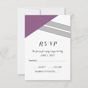 Purple Geometric Stripe Response Card