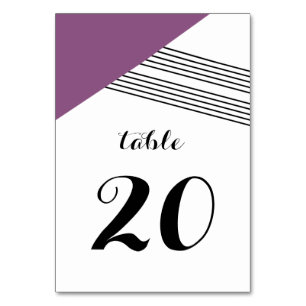 Purple Geometric Stripe Table Card