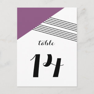 Purple Geometric Stripe Table Postcard