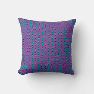 Purple Geometric Stripes Pattern Cushion