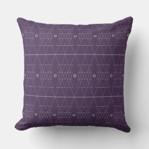 Purple Geometric Triangles Couch Pillow