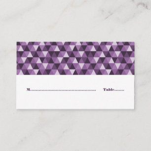Purple Geometric Triangles Place Card