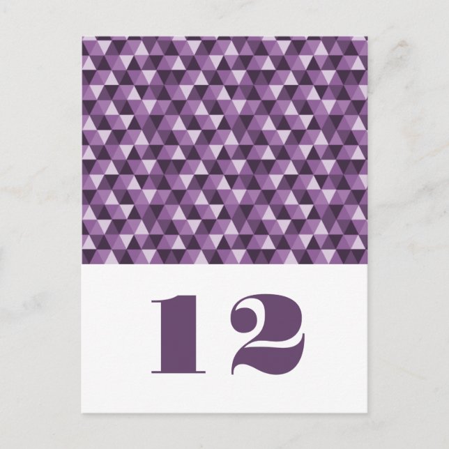 Purple Geometric Triangles Table Postcard (Front)