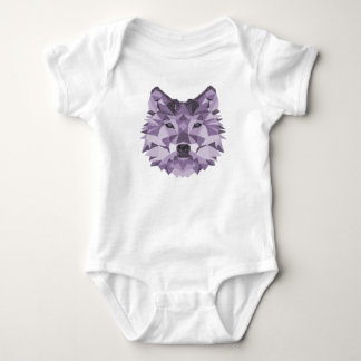 Purple geometric wolf baby bodysuit
