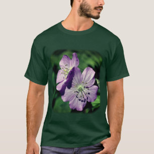 Purple Geranium Floral Nature  T-Shirt