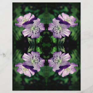 Purple Geranium Flower Abstract Scrapbook Paper
