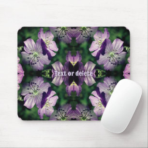 Purple Geranium Flower Art Multiplied Personalised Mouse Mat