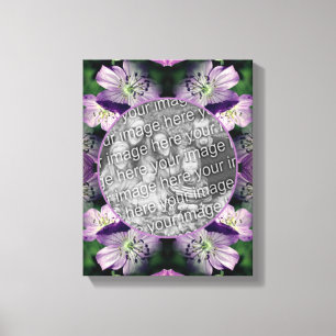 Purple Geranium Flower Frame Create Your Own Photo Canvas Print