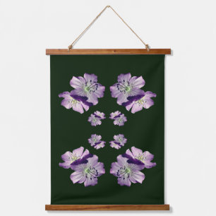 Purple Geranium Flower Pair Abstract   Hanging Tapestry