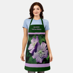 Purple Geranium Flower Personalised  Apron