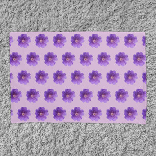 Purple Geranium Flower Seamless Pattern on Pillowcase