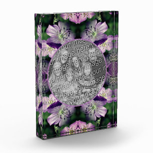 Purple Geranium Flowers Add Your Photo Block