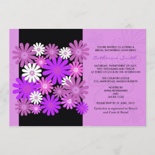Purple Gerber Daisy Bridal Shower Invitation