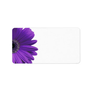 Purple Gerbera Daisy Blank Wedding Address Labels