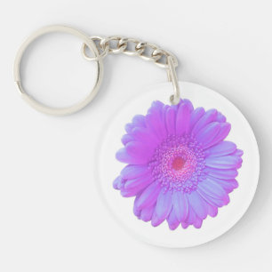 Purple gerbera daisy key ring