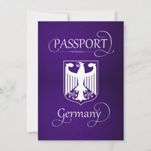 Purple Germany Passport Save the Date Card