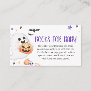 Purple Ghost Halloween Little Boo Books for Baby Enclosure Card