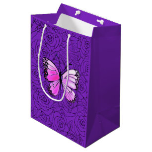 Purple Gift Bag with Butterfly - Choose Colours