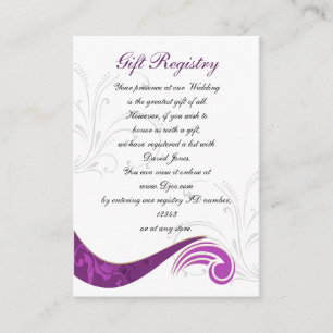 purple Gift registry Cards