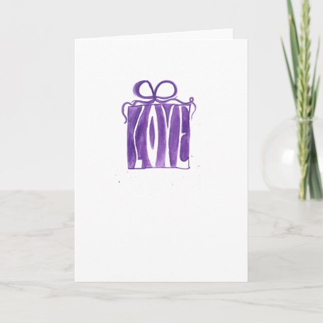 purple gift valentine holiday card (Front)