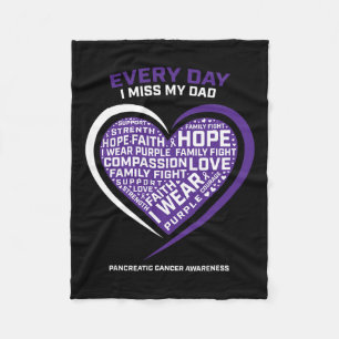 Purple Gifts In Memory Of My Dad Pancreatic Cancer Fleece Blanket