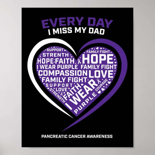 Purple Gifts In Memory Of My Dad Pancreatic Cancer Poster (Front)