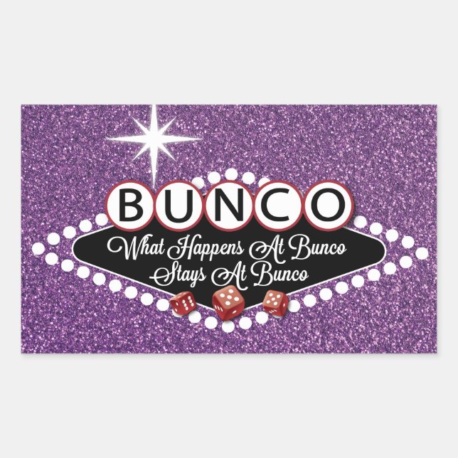 Purple Giltter What Happens At Bunco Envelope Seal (Front)