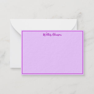 Purple Gingham Check Plaid Tartan Name Border Card