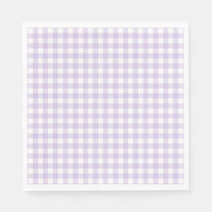 Purple Gingham Coquette Bow Party Dessert Napkin