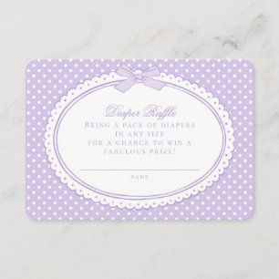 Purple Gingham Coquette Diaper Raffle Enclosure Card