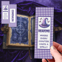 Purple Gingham Halloween Witch Hat & Bats