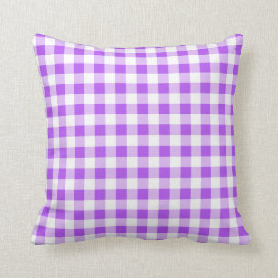 Purple Gingham Pattern Cushion
