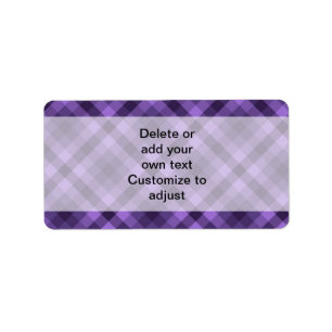 Purple gingham pattern label