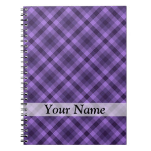 Purple gingham pattern notebook