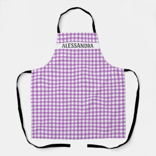 Purple Gingham Personalised  Country Farmhouse Apron