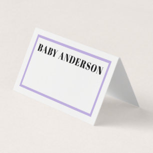 Purple Gingham Plaid Baby Shower Table Sign