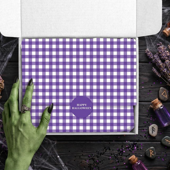 Purple Gingham Plaid Check Tissue Paper (Creator Uploaded)