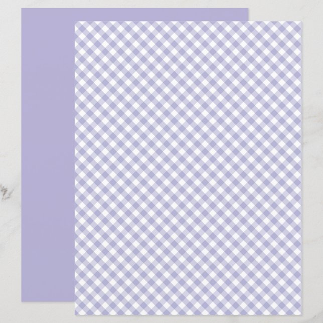 Purple Gingham Scrapbook Paper (Front/Back)
