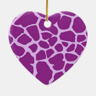 Purple Giraffe Art Ceramic Tree Decoration