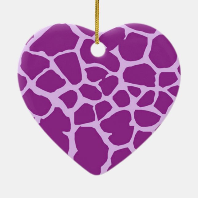 Purple Giraffe Art Ceramic Tree Decoration (Back)