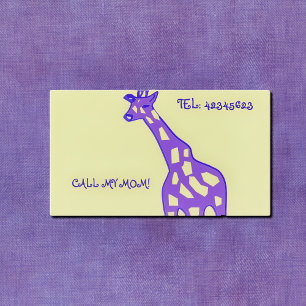 PURPLE GIRAFFE CALLING CARD