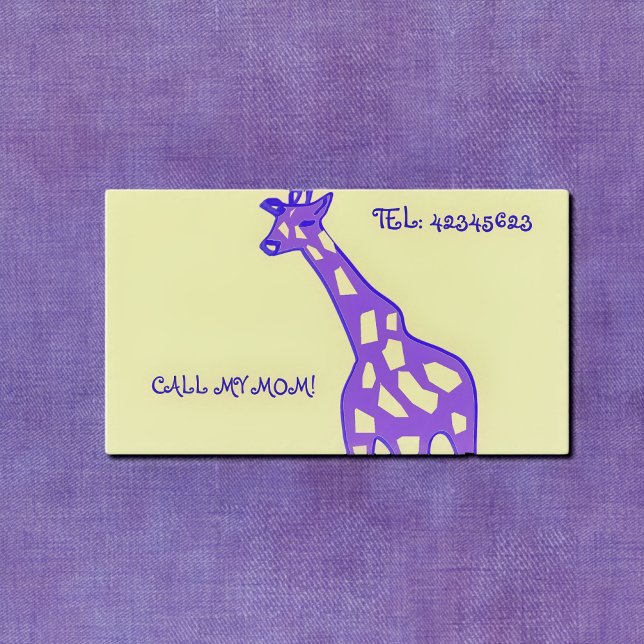 PURPLE GIRAFFE CALLING CARD (Creator Uploaded)